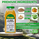 Premium Curry Powder - Gluten-Free, Vegan, and Non-GMO - Perfect for Cooking with Chicken, Shrimp, Tofu, and Vegetables - Adds Flavor to Soups
