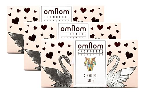 OmNom Toffee + Sea Salt | Icelandic Bean To Bar Chocolate by OMNOM CHOCOLATE REYKJAVIK | 3 x 60g Bar