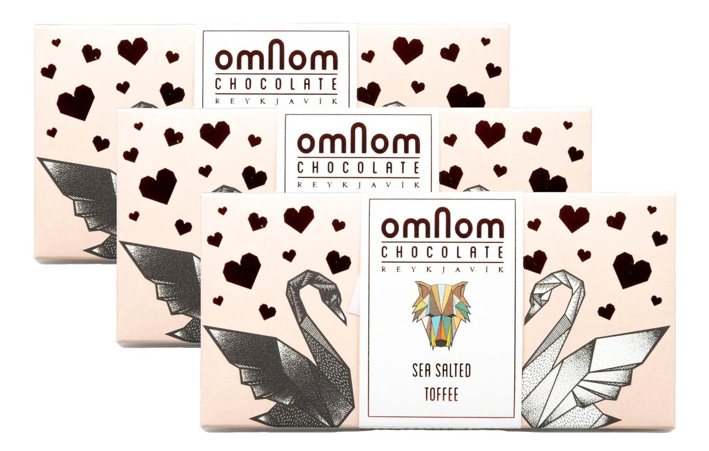 OmNom Toffee + Sea Salt | Icelandic Bean To Bar Chocolate by OMNOM CHOCOLATE REYKJAVIK | 3 x 60g Bar
