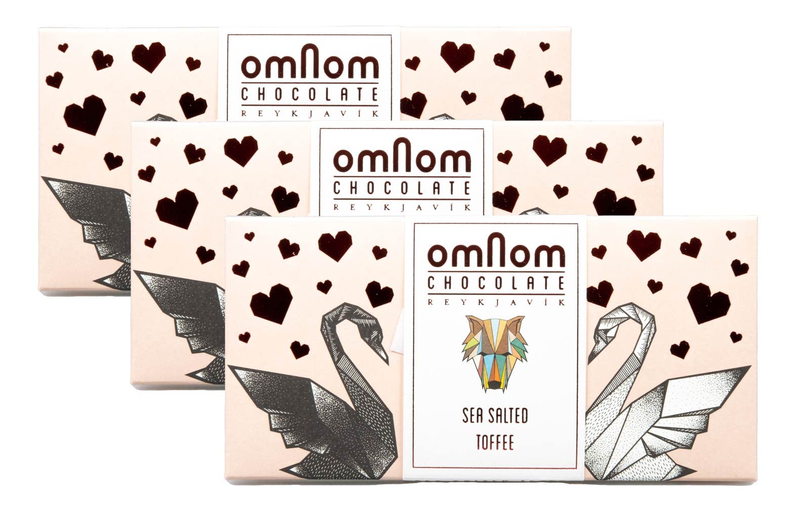 OmNom Toffee + Sea Salt | Icelandic Bean To Bar Chocolate by OMNOM CHOCOLATE REYKJAVIK | 3 x 60g Bar