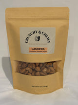 Crunchy & Chewy Handcrafted Candied Cashews, Cinnamon & Brown Sugar (8 oz)