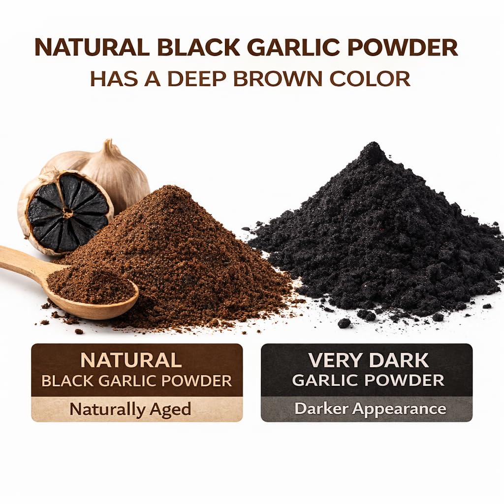 WILD RIVER BLACK GARLIC - 100% PURE Granulated Black Garlic Powder - Naturally Aged Gilroy California Garlic - Gourmet Seasoning & Umami Booster