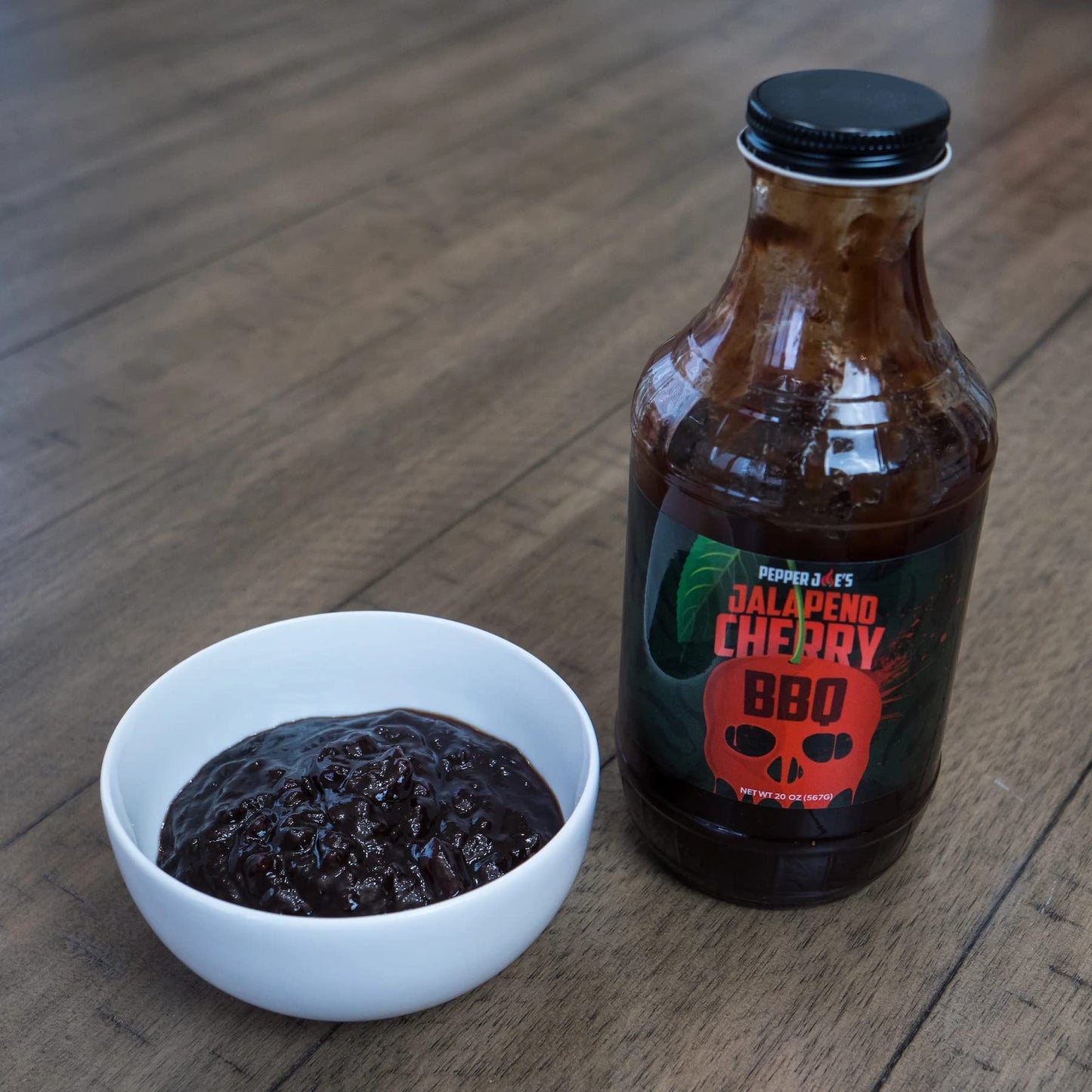 Pepper Joe’s Jalapeno Cherry BBQ Sauce - Sweet and Spicy BBQ Sauce with Tart Midwestern Cherries, Chunks of Ripe Jalapenos, and Delicious Spice Blend