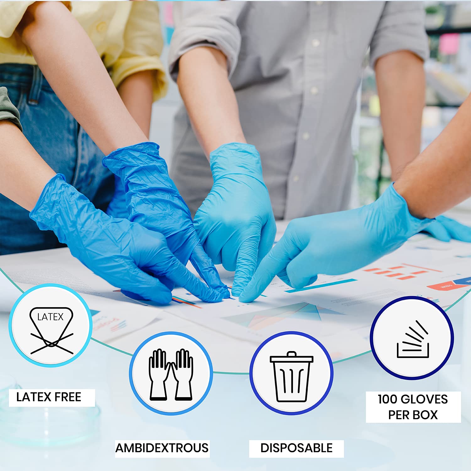 AroPaw Nitrile Disposable Gloves Case, 4 MIL, Comfortable, Powder Free, Latex Free |10 Boxes | 1000 Gloves (Large)