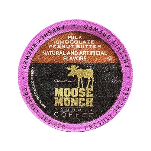 Moose Munch Coffee by Harry & David, Milk Chocolate Peanut Butter, 100 Single Serve Cups