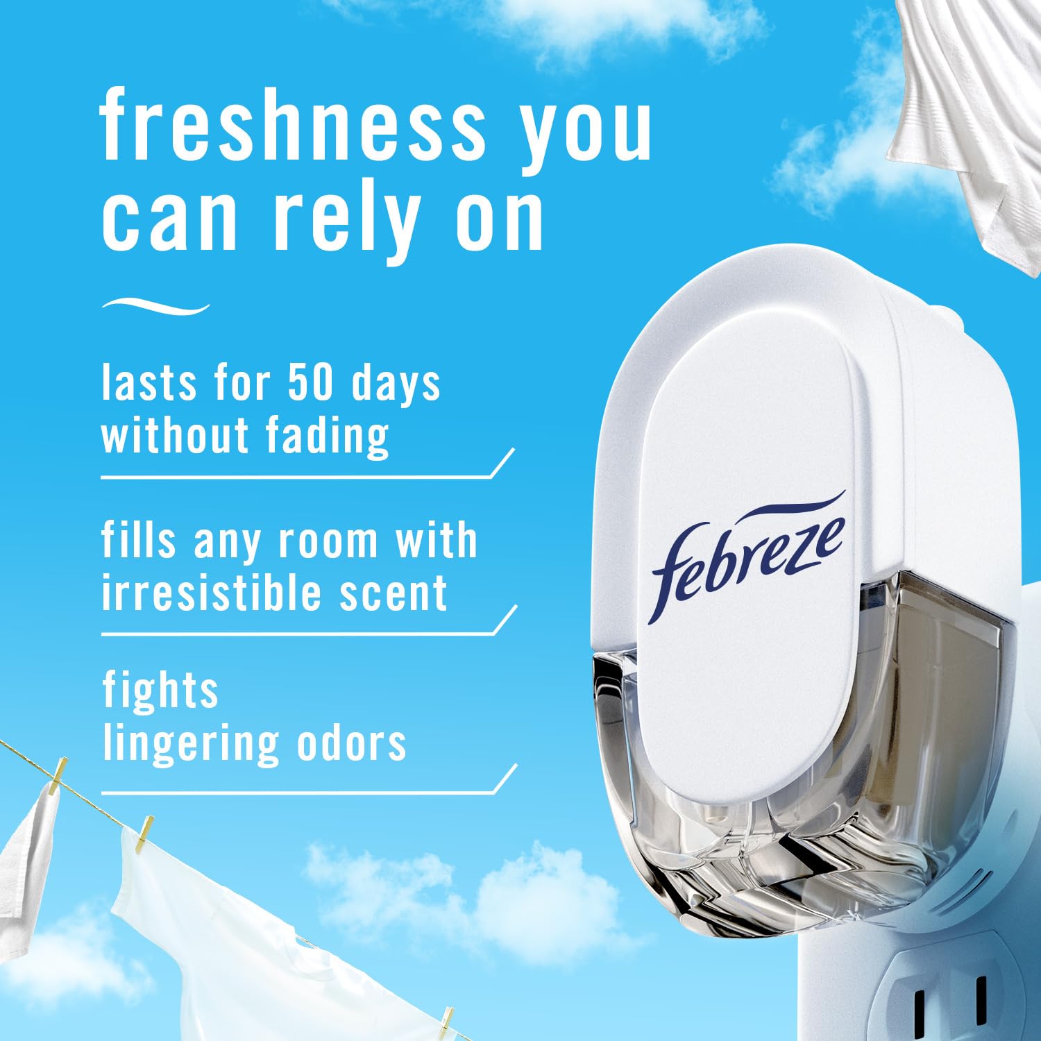 Febreze Plug In Air Freshener, Odor-Fighting Scented Oil Refill, Tropical Blend Scent, 2 Refill