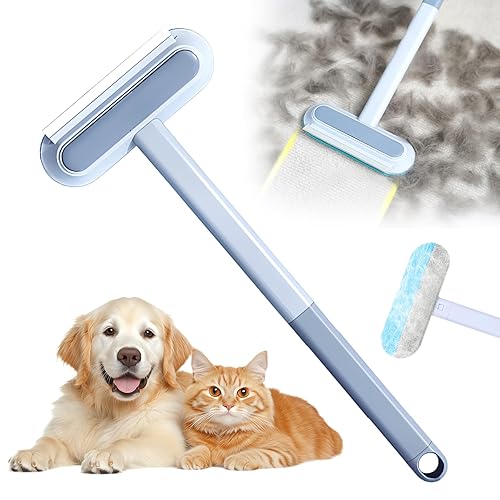Pet Hair Remover for Furniture, Multifunctional Washable Lint Brush 4 in1 Cat and Dog Hair Removal Tool for Couch with 17inch Long Handle
