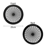 Auto-plaza 24x 9.7 Inch Heavy Duty Reusable Plastic Plate Holders Woven Plate Holder for Kitchen Outdoor Picnic (Black)