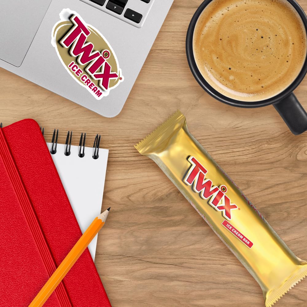 TWIX Ice Cream Bars Vanilla Caramel Chocolatey Cookie Dessert Bar Individually Wrapped, 6 Pack, 1.93 Oz Bars