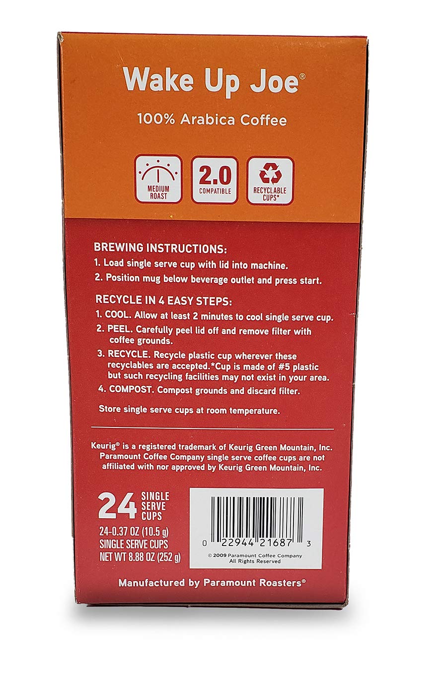 Joe Knows Coffee, Wake Up Joe Medium Roast 24 Single Serve Coffee