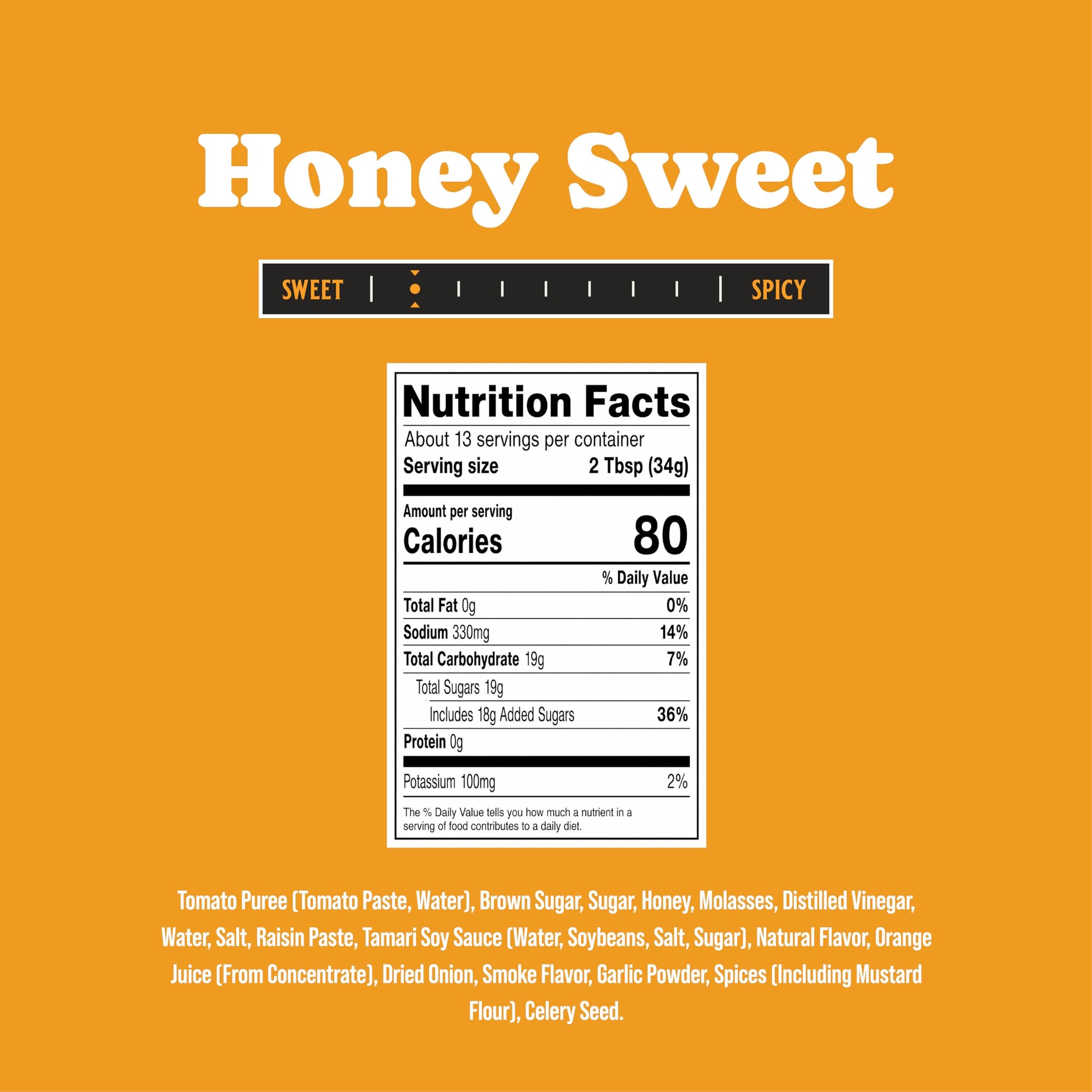 Rufus Teague Honey Sweet BBQ Sauce, Non-GMO, Gluten-Free, 15.25 oz, 1-Pack