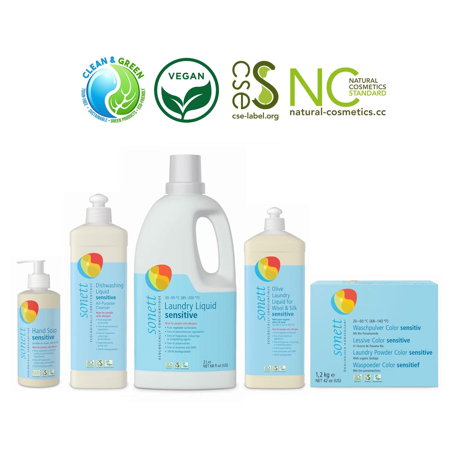 Sonett Organic Olive Laundry Liquid for Wool and Silk, Sensitive skin 34 oz/1L (Sensitive Olive Laundry Liquid for Wool and Silk) Certified
