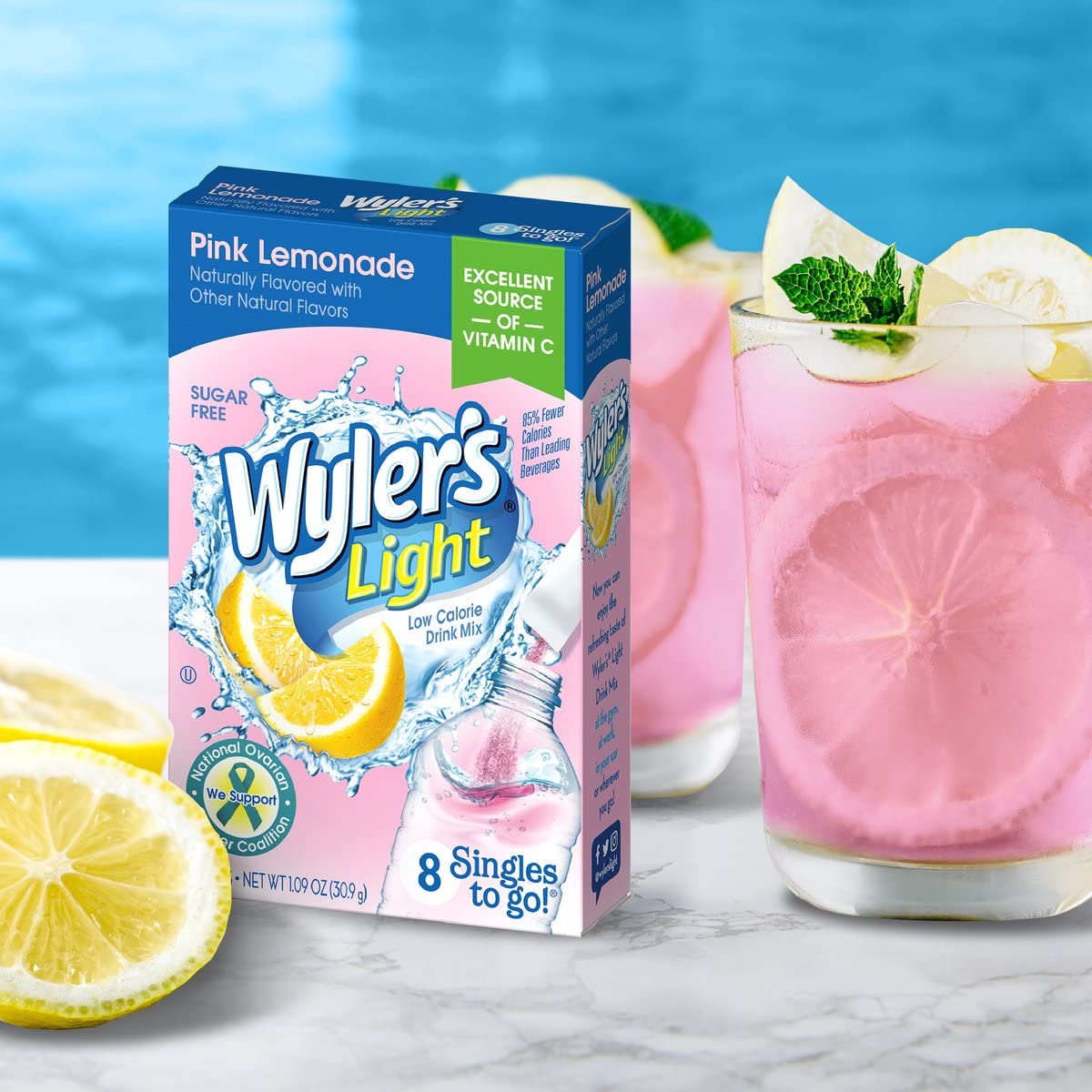 Wyler’s Light Pink Lemonade, Singles To Go, 8 Drink Sticks Per Box, 4 Boxes (32 Sticks Total)