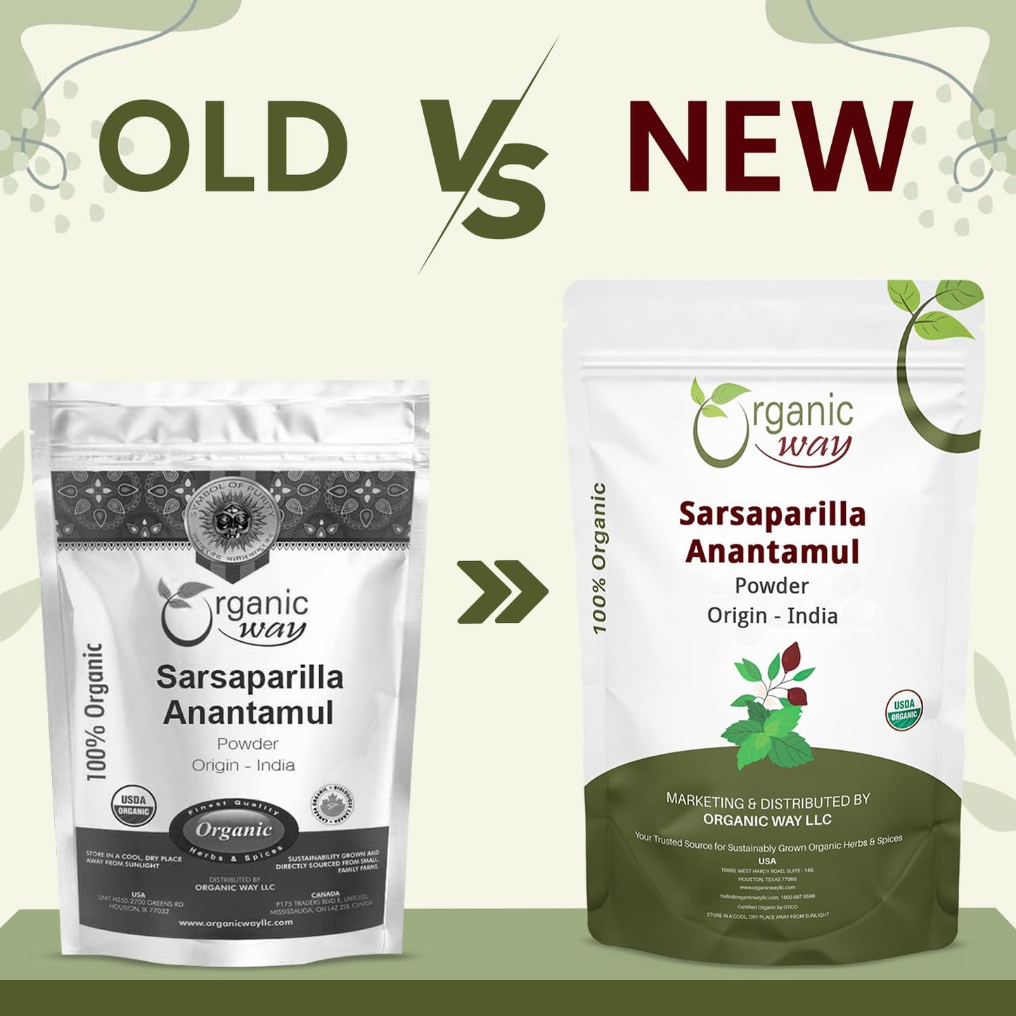 Organic Way Sarsaparilla/Anantamul Root (Hemidesmus indicus) Powder - Herbal Tea | USDA & Kosher Certified | Vegan, Non GMO & Gluten Free | Resealable