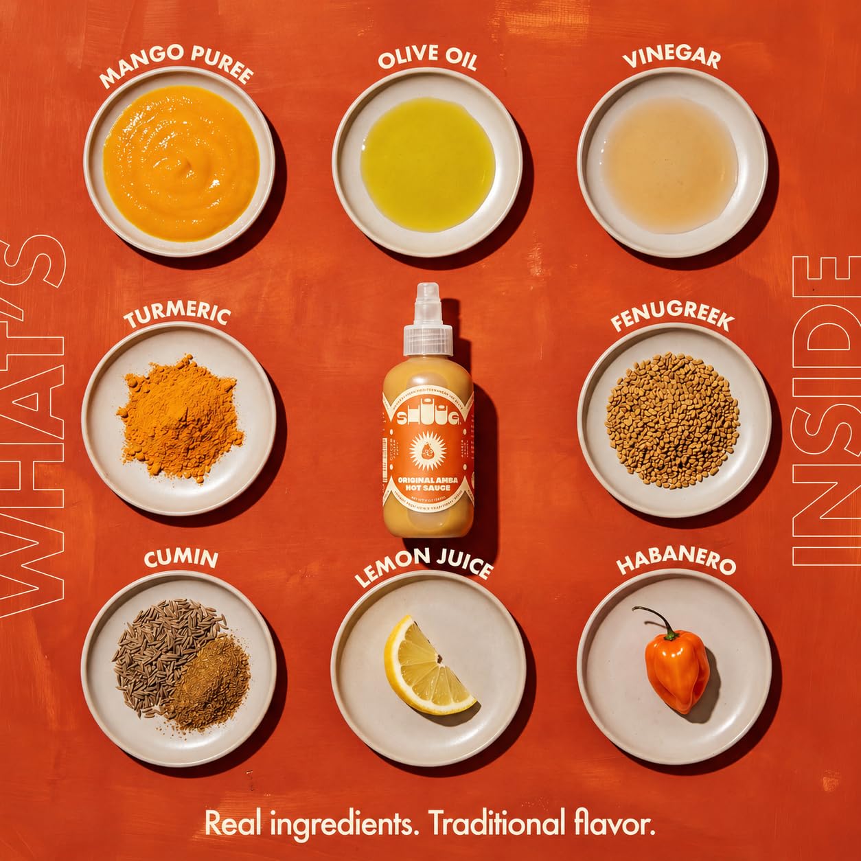 SHUUG Amba Sauce Organic (9oz) | Mango Curried Hot Sauce |Amba Mild to Medium Spice Mango | Vegan, Non-GMO, Kosher | Flavor Cooking, Dipping