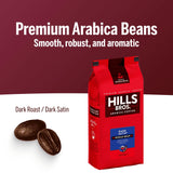 Hills Bros. Dark Satin Whole Bean Coffee - Rich and Bold Premium Arabica Coffee Beans - Orthodox Union Kosher - Dark Roast, Fresh Grind for Best Aroma