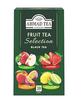 Ahmad Tea Herbal Tea, Fruit Selection, 4 Teas Apple Refresh, Peach and Passion Fruit, Srawberry Sensation, and Lemon and Lime Twist Teabags, 20 ct