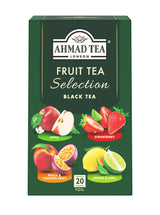 Ahmad Tea Herbal Tea, Fruit Selection, 4 Teas Apple Refresh, Peach and Passion Fruit, Srawberry Sensation, and Lemon and Lime Twist Teabags, 20 ct