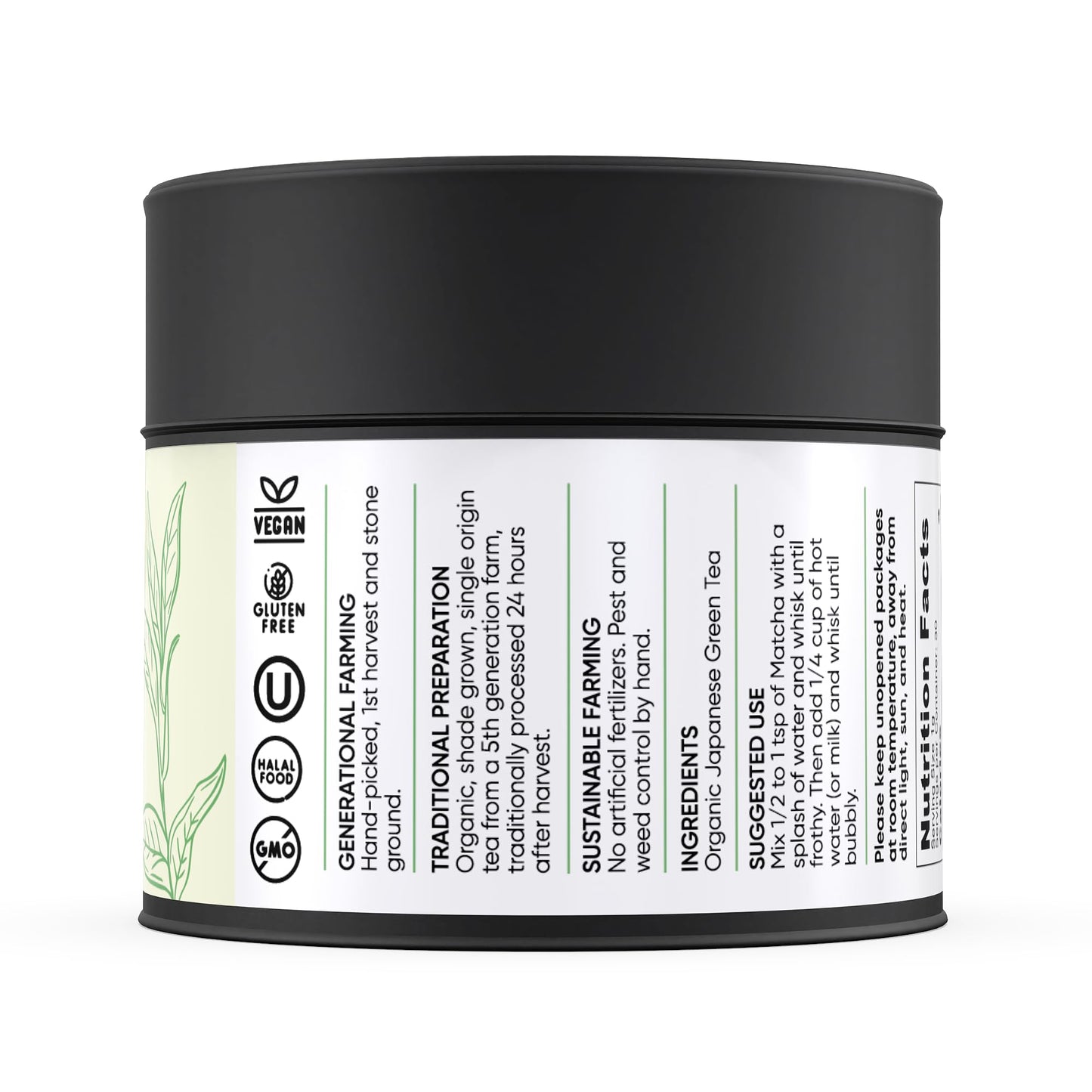 Limited Release & Nitrogen Sealed -- Harvest Organic Japanese Matcha Green Tea Powder - Hand-Picked, 1st Harvest, Ceremonial Grade Matcha, Stone