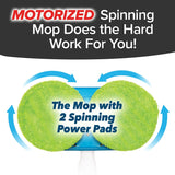 Original As Seen On TV Floor Police Mop with Motorized Dual Spinning Mopheads & 6 Unique Cleaning Pads by BulbHead, Lightweight, Rechargeable