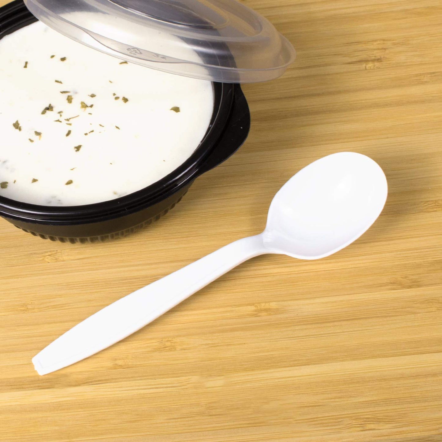 Karat [5.6" - 1000 pcs] White Individually Wrapped Plastic Heavy-Weight Disposable Soup Spoon, White (U3522W)