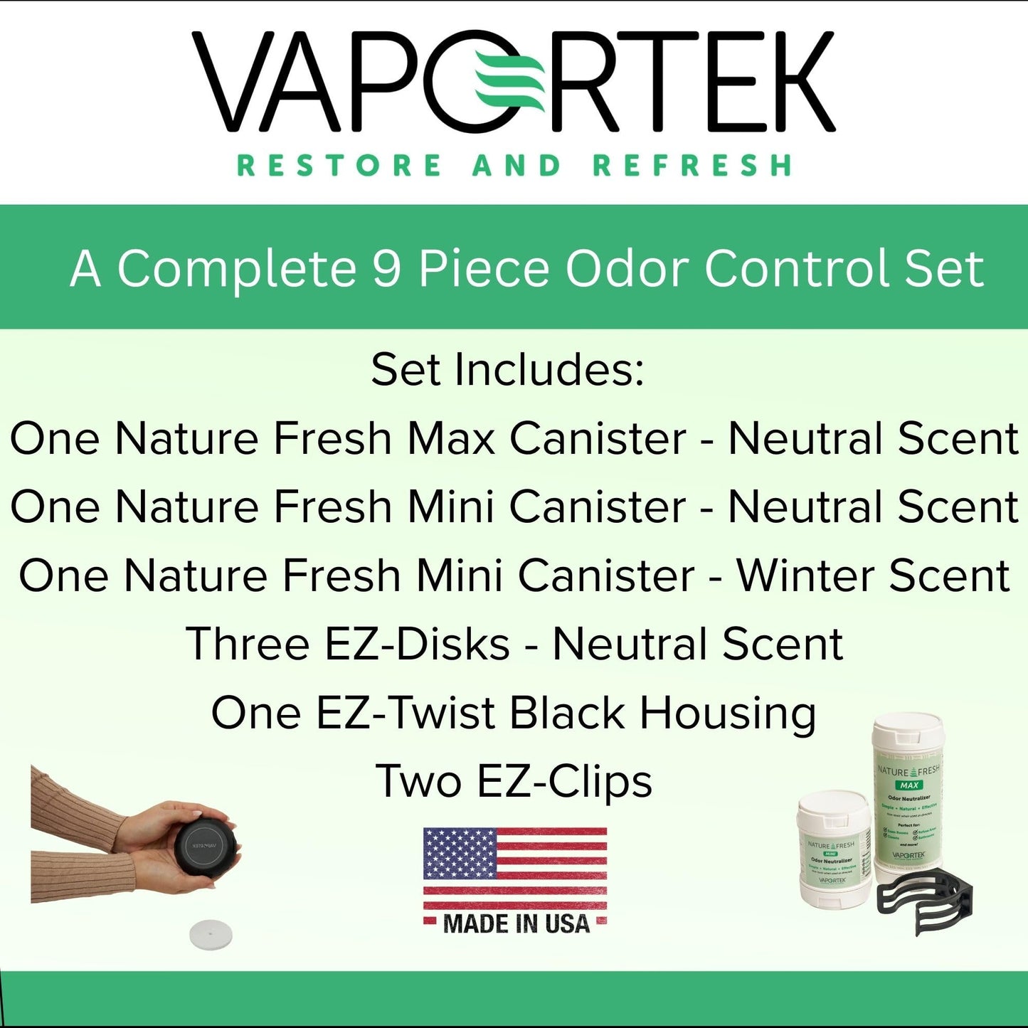 Vaportek Fresh & EZ Combo Pack, Home, Small Business and Industrial Odor Control