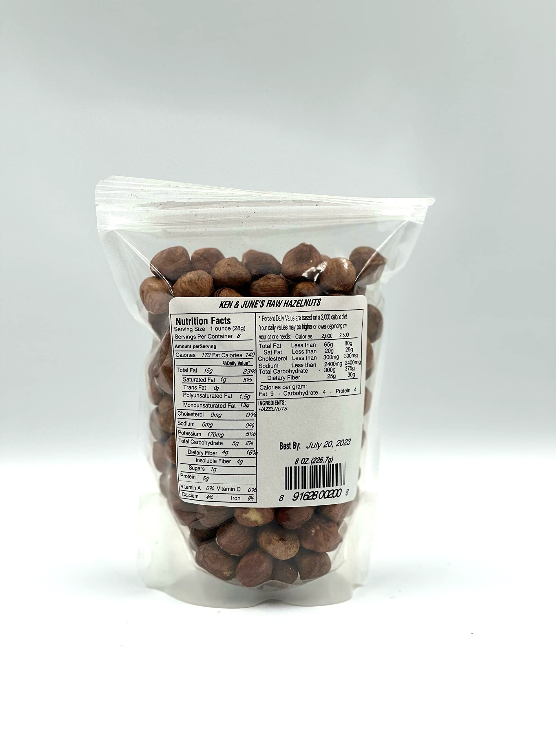 Raw Hazelnuts - 8 Oz Bag