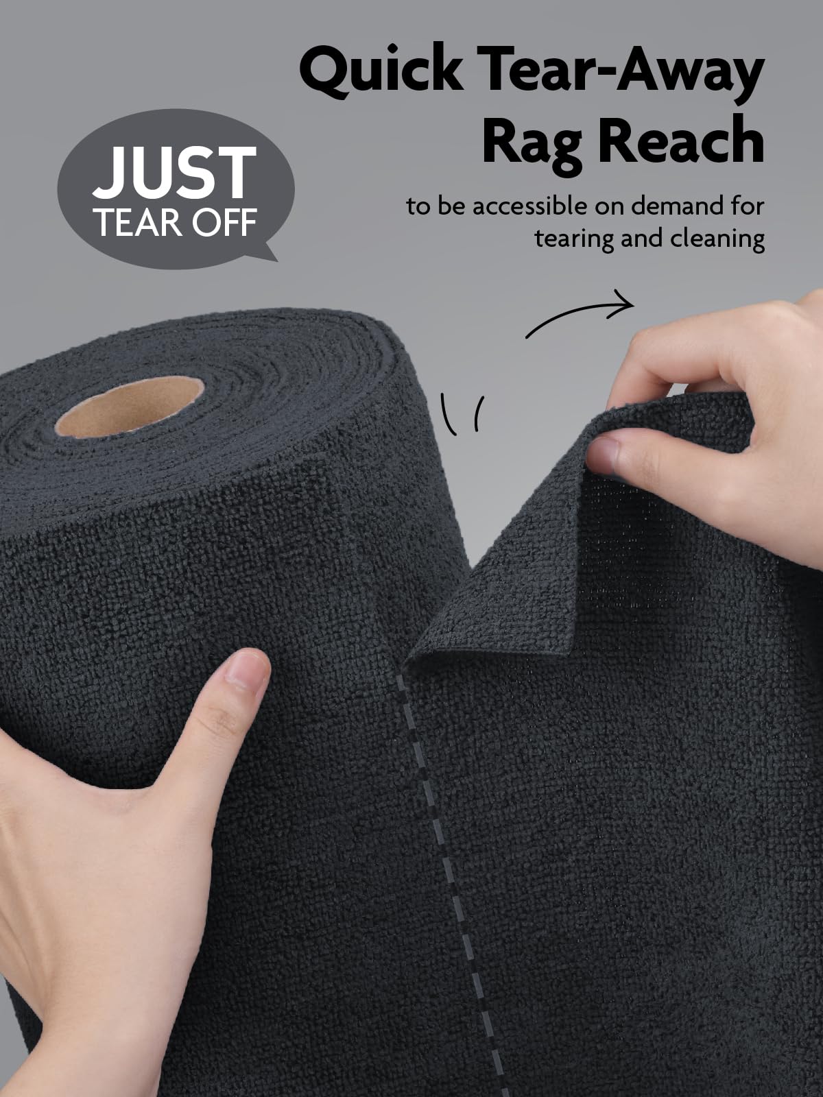 Fantasticlean Microfiber Cleaning Cloth Roll -75 Pack, Tear Away Microfiber Towels, 12" x 12", Reusable, Washable, Scratch Free, Ultra Absorbent
