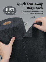 Fantasticlean Microfiber Cleaning Cloth Roll -75 Pack, Tear Away Microfiber Towels, 12" x 12", Reusable, Washable, Scratch Free, Ultra Absorbent