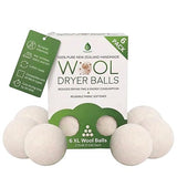 Pursonic XL Laundry Wool Dryer Balls Made with 100% Pure New Zealand Wool - Natural Reusable Fabric Softener Balls for Drying Time & Energy