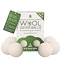 Pursonic XL Laundry Wool Dryer Balls Made with 100% Pure New Zealand Wool - Natural Reusable Fabric Softener Balls for Drying Time & Energy