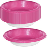 Paper Bowls - 20 oz. - Vibrant & Eco-Friendly Bowls - Ideal for Parties, Events & Special Occasions, Bright Pink, Pack of 20