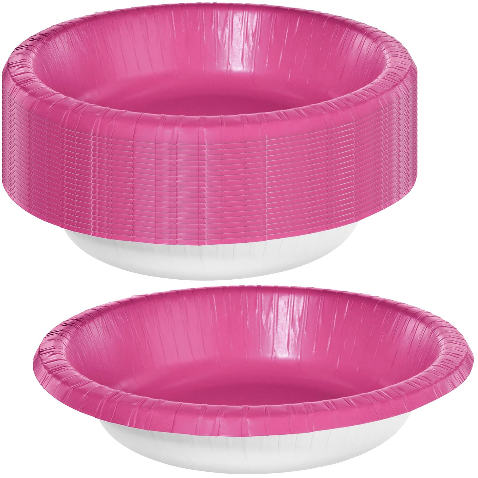Paper Bowls - 20 oz. - Vibrant & Eco-Friendly Bowls - Ideal for Parties, Events & Special Occasions, Bright Pink, Pack of 20