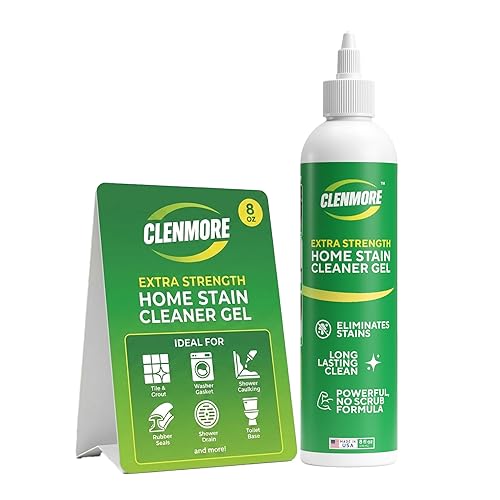 Clenmore Home Stain Cleaner Gel - Extra Strength Stain Remover For Tiles, Grout, Showers, Tubs, Rubber Seals & Toilets - No Scrub Grout Cleaner