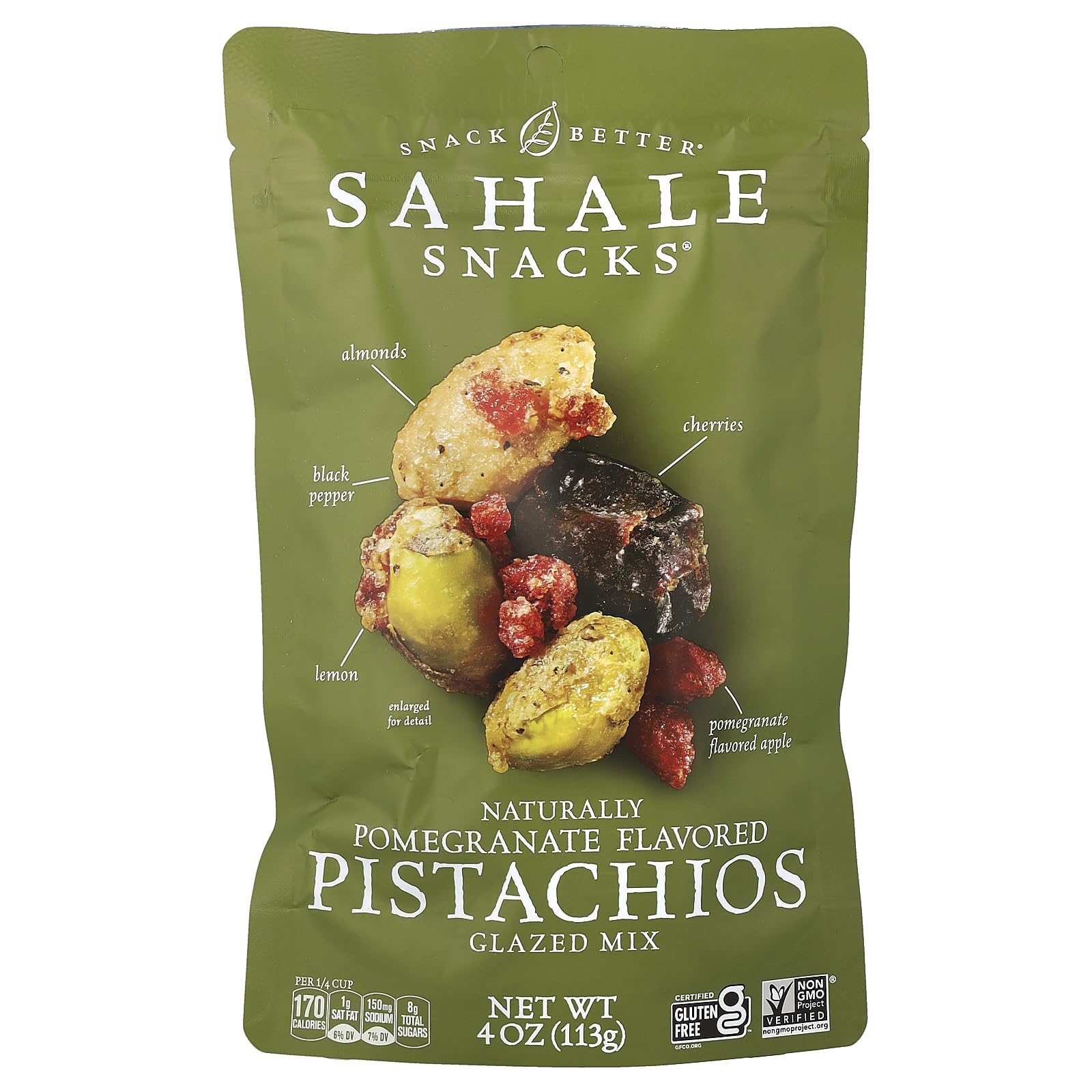 Sahale Snacks Pomegranate Flavored Pistachios, Glazed Mix, 4 Oz