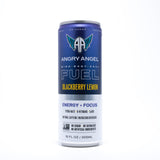 Angry Angel Blackberry Lemon Natural Energy + Focus Drink (12 count) - Zero Sugar - Natural Caffeine from Yerba Mate - CoQ10 - B Vitamins - 12 oz Cans