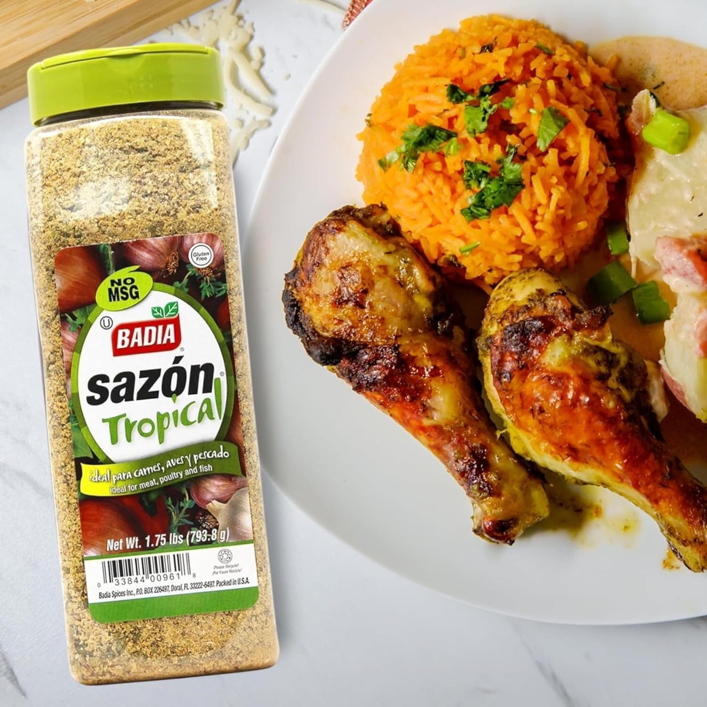Badia Sazon Tropical, 1.75 lbs - Zesty Blend for Meats, Poultry & Seafood