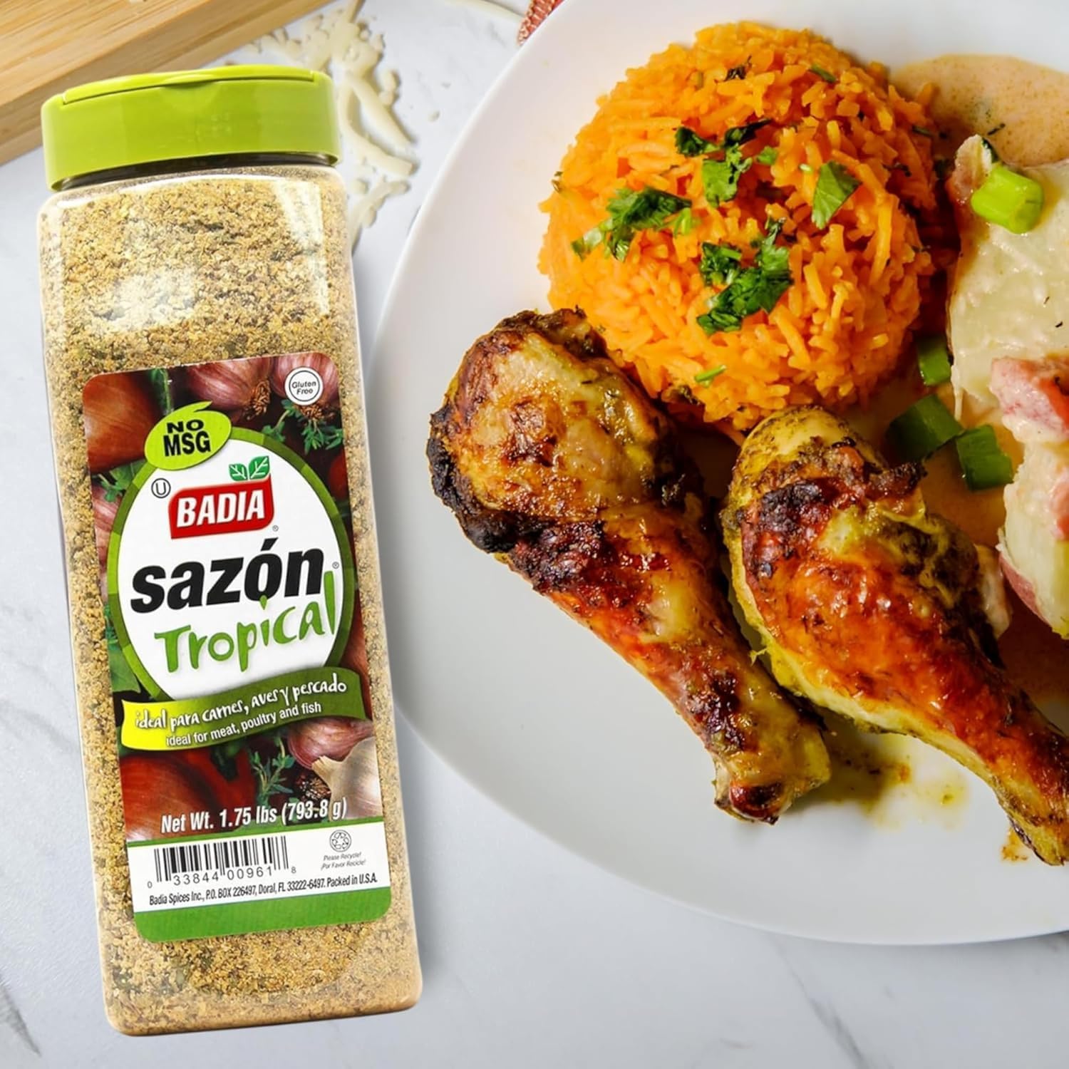 Badia Sazon Tropical, 1.75 lbs - Zesty Blend for Meats, Poultry & Seafood