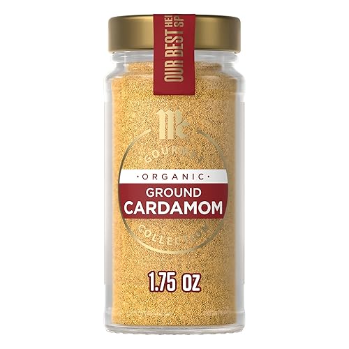 McCormick Gourmet Collection Cardamom, Ground, Organic, Non GMO, Our Best Herbs & Spices, Sweet, Lemony Taste & Enticing Aroma, Enhance Cakes