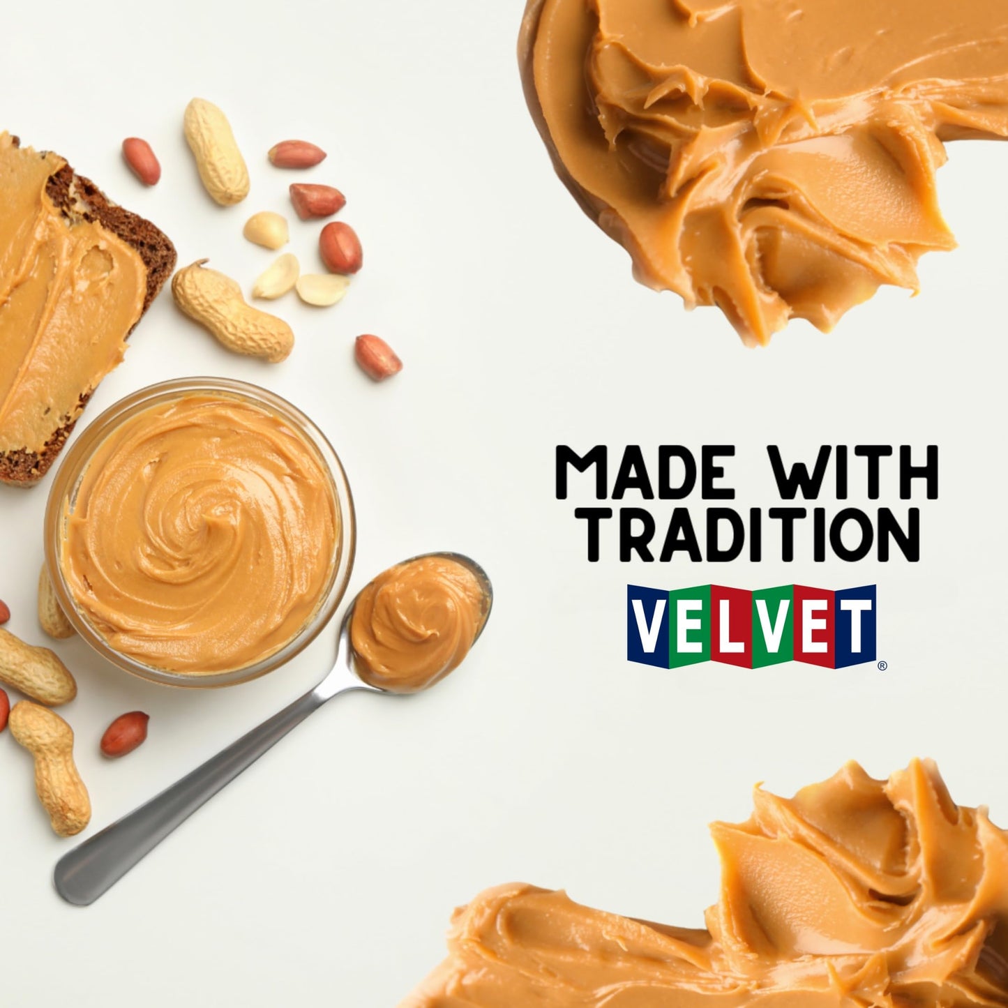 Velvet Peanut Butter, Crunchy - Detroit’s Classic Since 1937, Smooth & Nostalgic Spread with “Fresh, Pure, Delicious” Label, Made in the USA