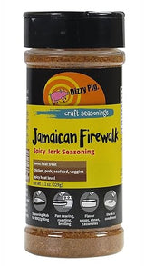 Dizzy Pig Jamaican Firewalk Spicy Jerk Seasoning Rub (8oz Shaker) - Seasons 30+lbs of Food - Hand Made in the USA - MSG Free, Gluten Free