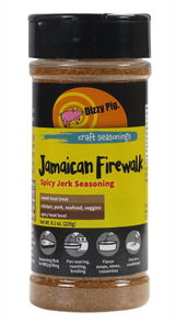 Dizzy Pig Jamaican Firewalk Spicy Jerk Seasoning Rub (8oz Shaker) - Seasons 30+lbs of Food - Hand Made in the USA - MSG Free, Gluten Free