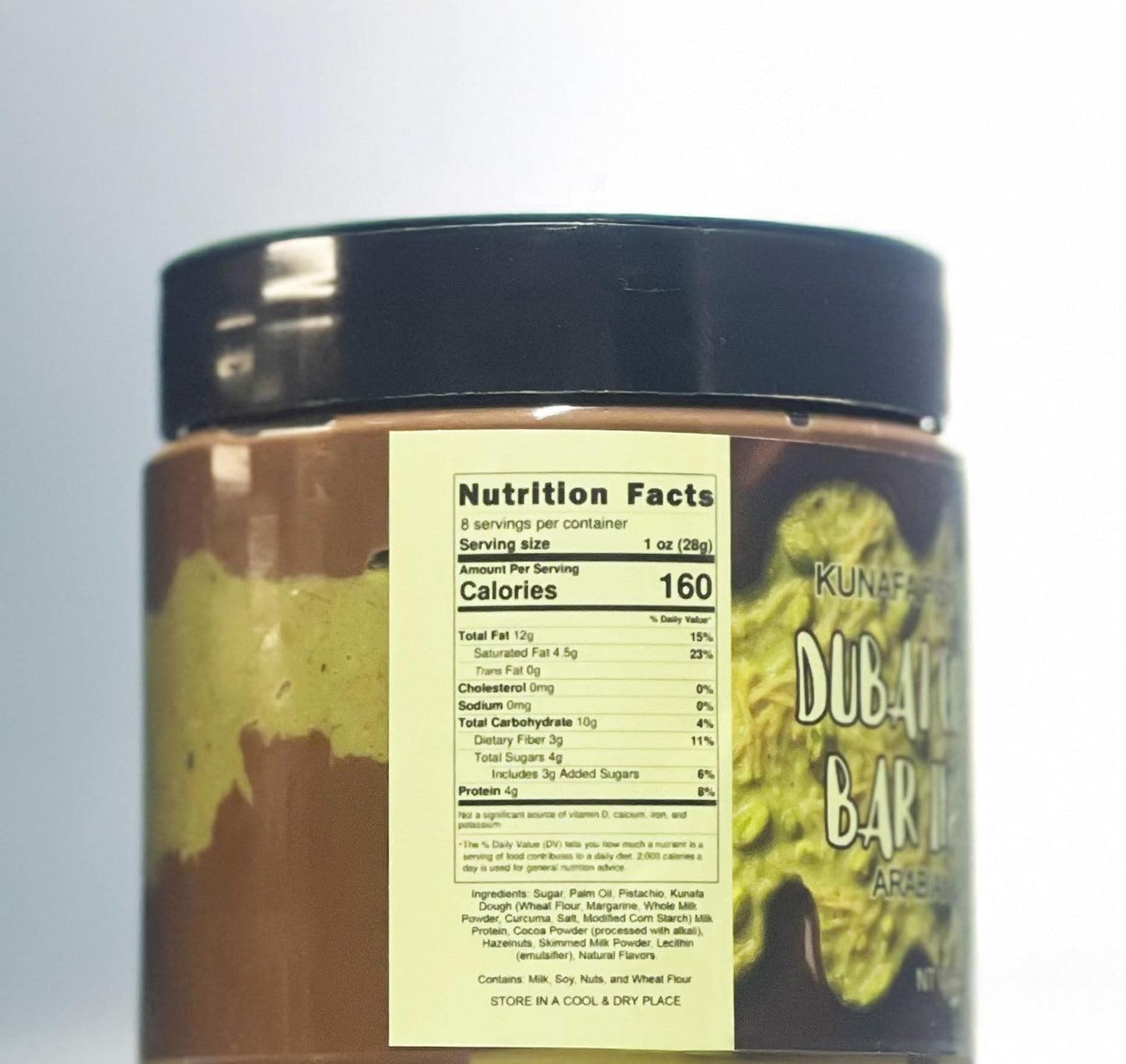 Dubai Chocolate Jar - Gourmet Rich Pistachio Kunafa Treat, Crunchy & Creamy Kunafa Pistachio Chocolate Spread Delight [Choose Flavor & Size] (8 oz