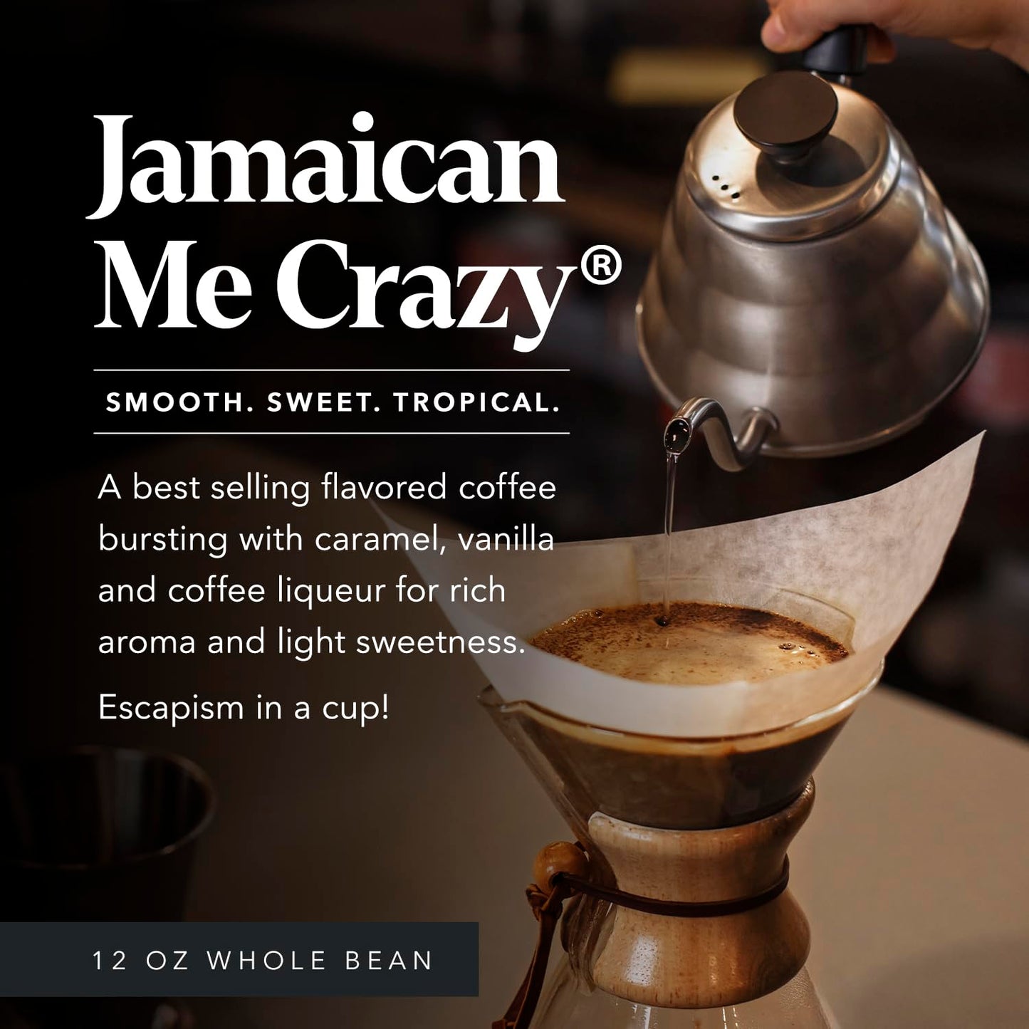 Carmel Valley Coffee Roasting Jamaican Me Crazy® - Medium Roast, Whole Bean, Caramel, Vanilla & Coffee Liqueur Flavored, 12 Ounce Bag (Pack of 1)