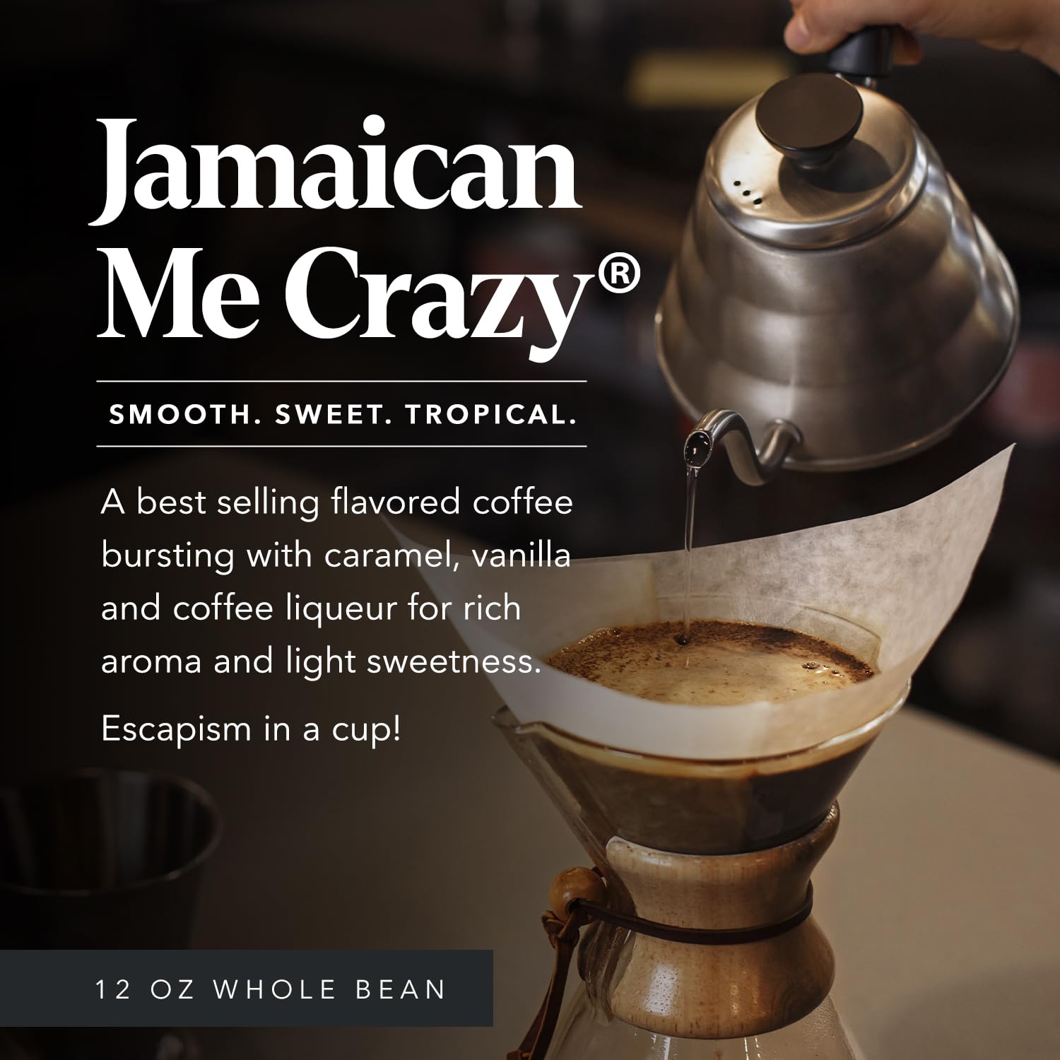Carmel Valley Coffee Roasting Jamaican Me Crazy® - Medium Roast, Whole Bean, Caramel, Vanilla & Coffee Liqueur Flavored, 12 Ounce Bag (Pack of 1)