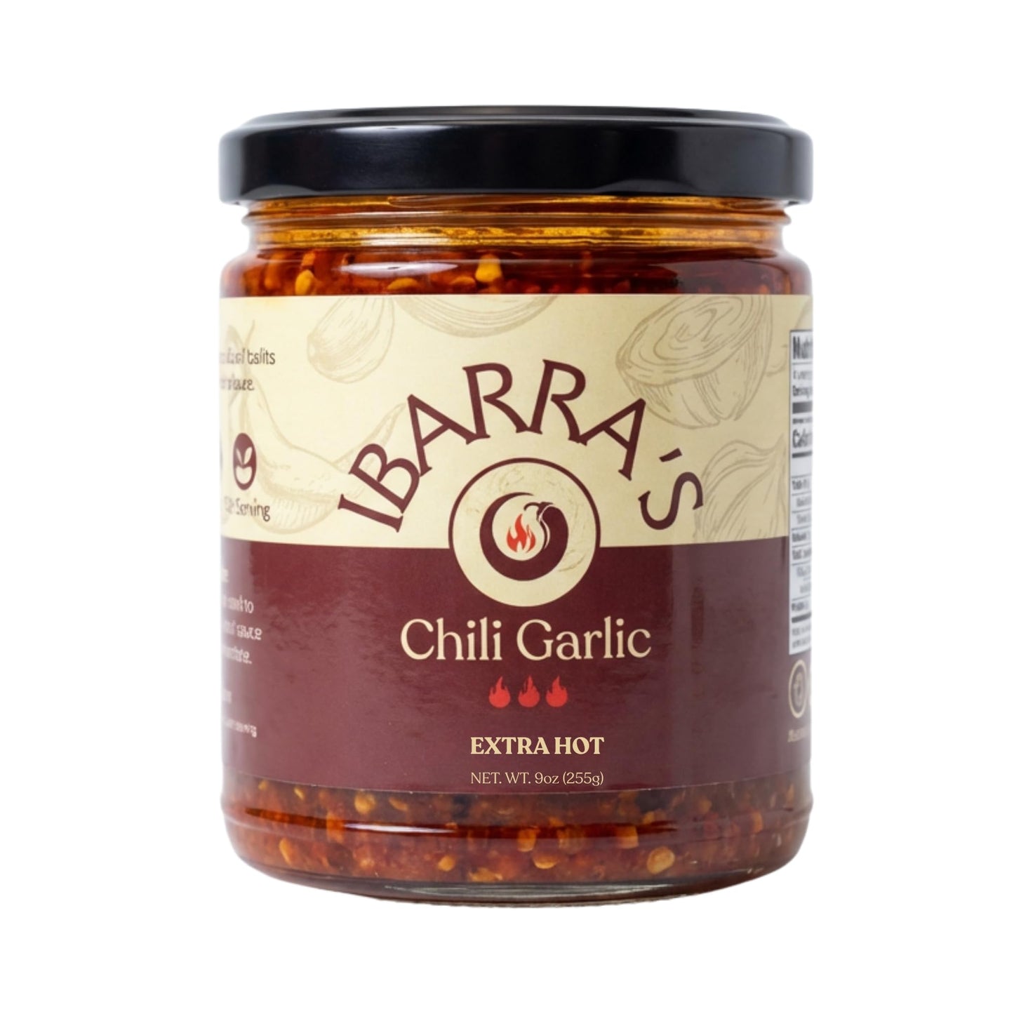 IBARRA'S Chili Garlic - 9oz (Pack of 1) - "The all-around, premium sauce for spice and flavor". Vegan-friendly. Small-batch production. Gluten-free