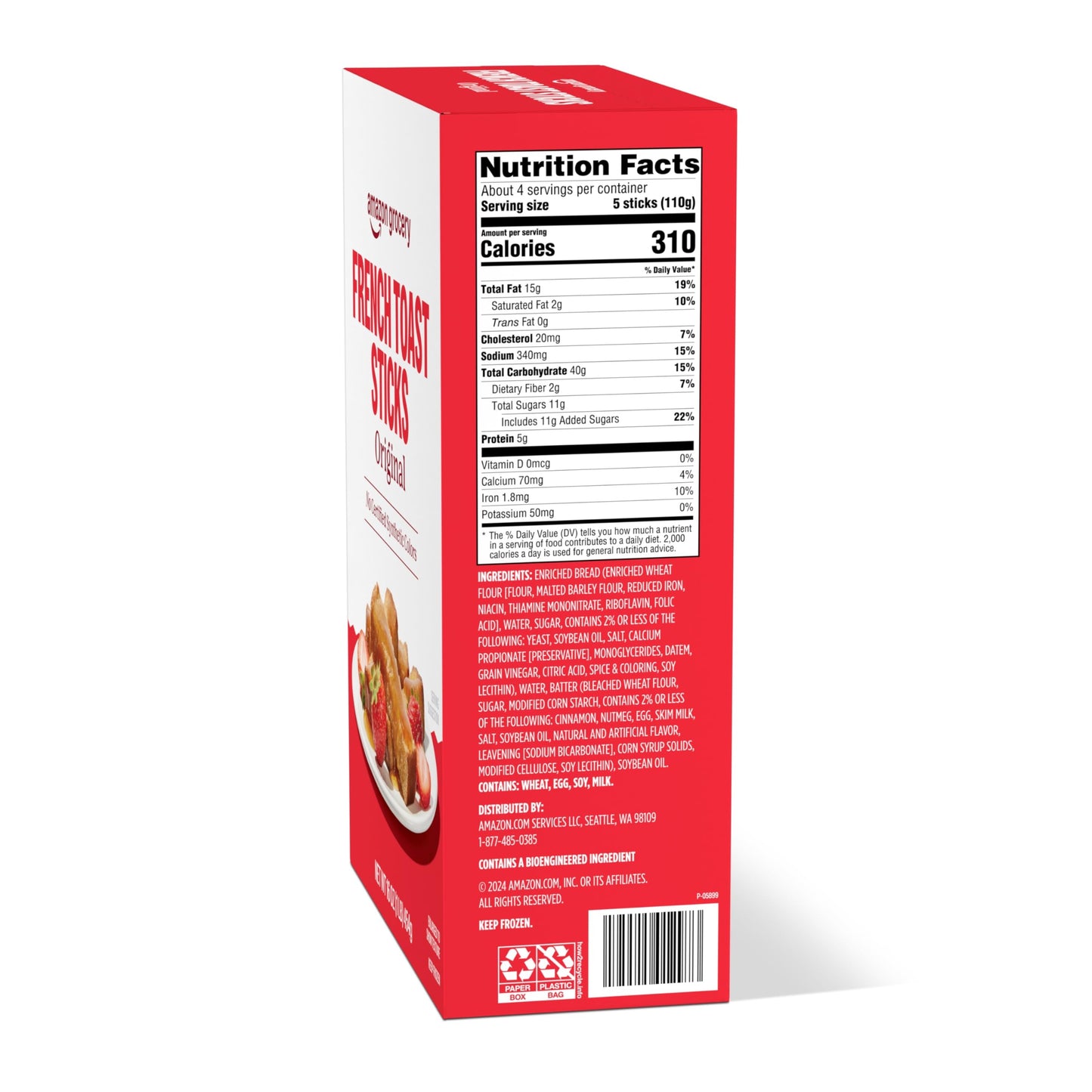 Amazon Grocery, French Toast Sticks, Frozen, 16 Oz