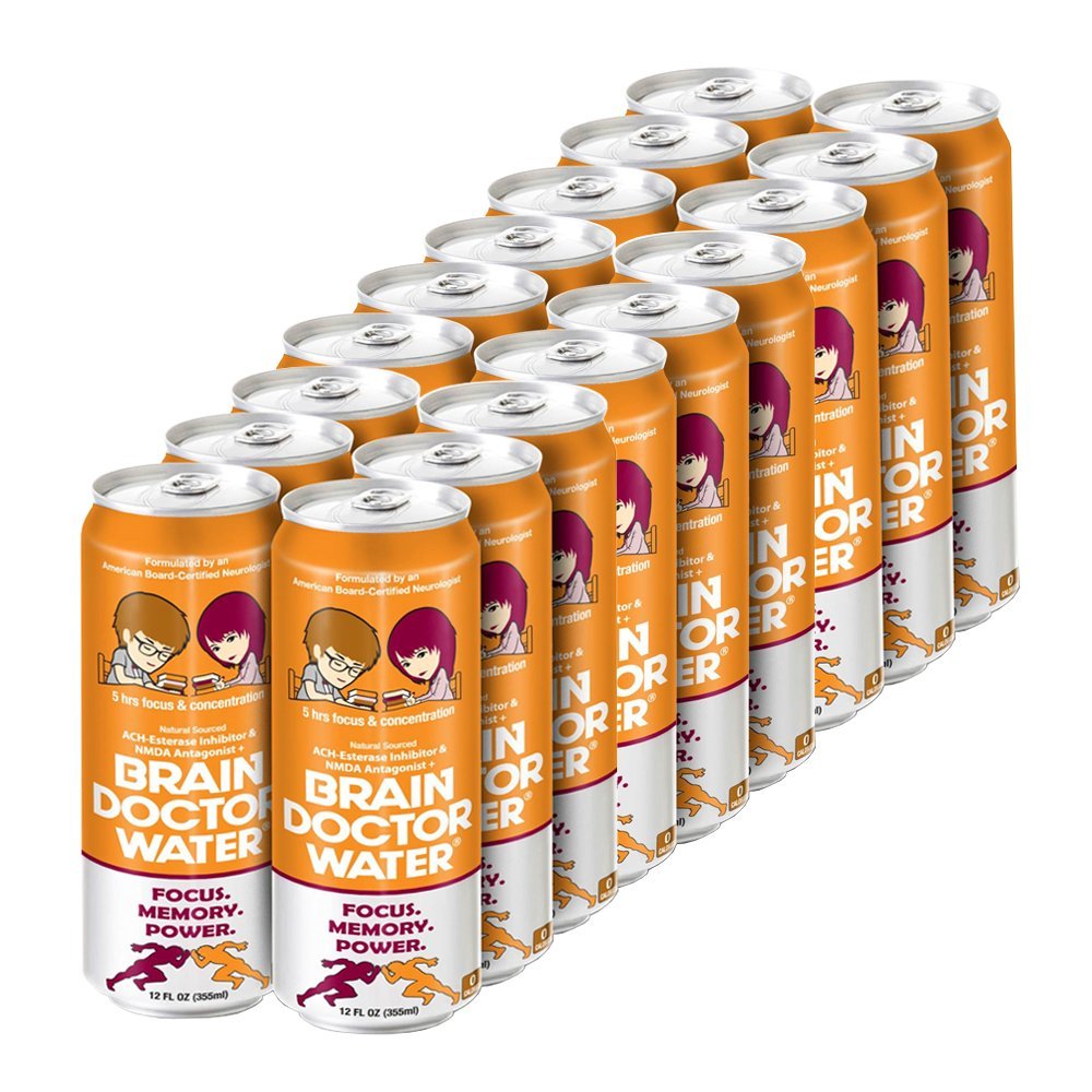 Brain Doctor Water Energy Drink, Caffeine-Free, 12 oz (36)