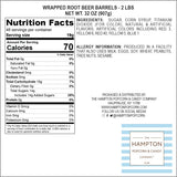 Root Beer Barrels Hard Candy - 2lb Bulk Bag (Approximately 130 pcs) - Old Fashioned Hard Candy - Individually Wrapped Bulk Candy - The Hampton Popcorn