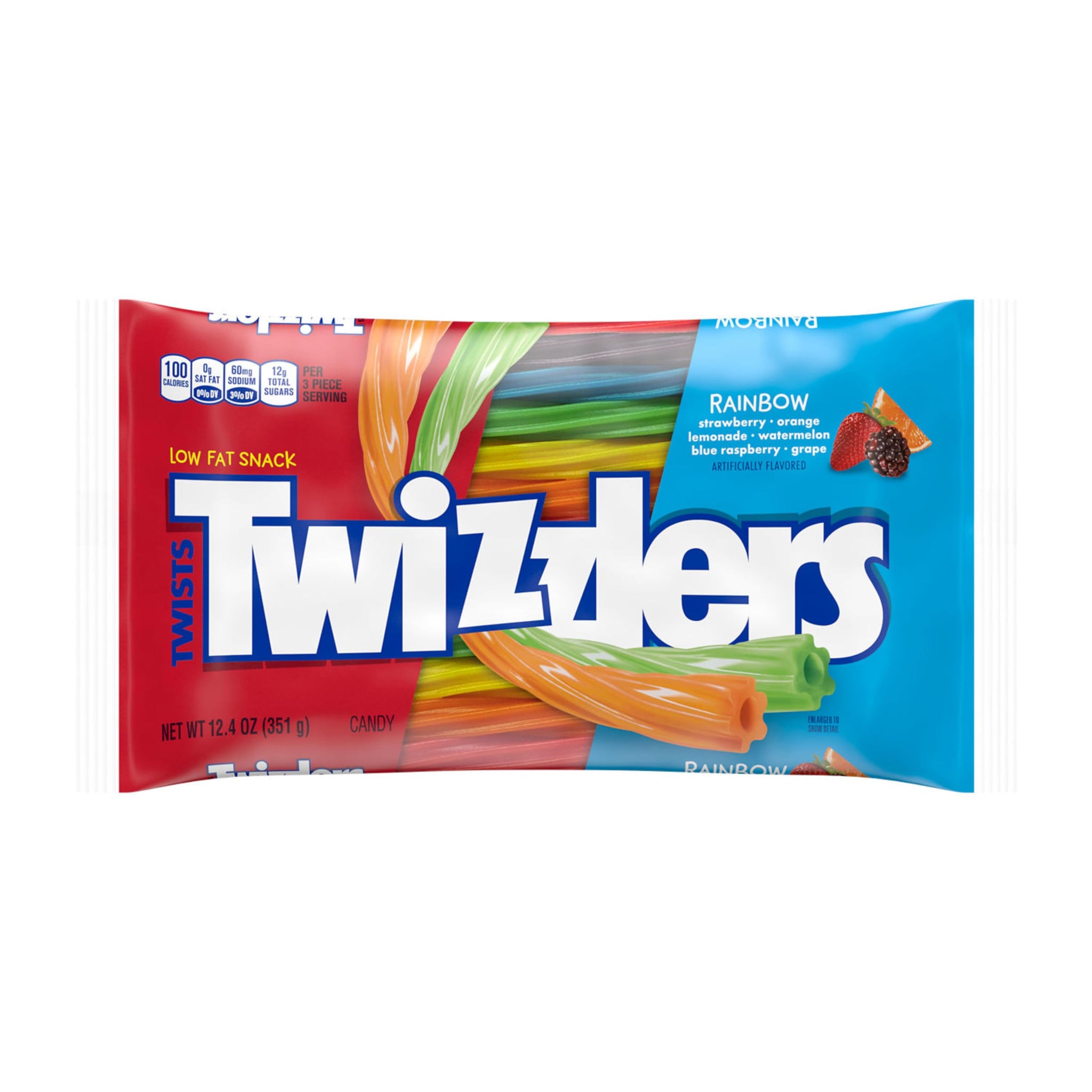 TWIZZLERS Twists Rainbow Flavored Licorice Style, Chewy Candy Bag, 12.4 oz